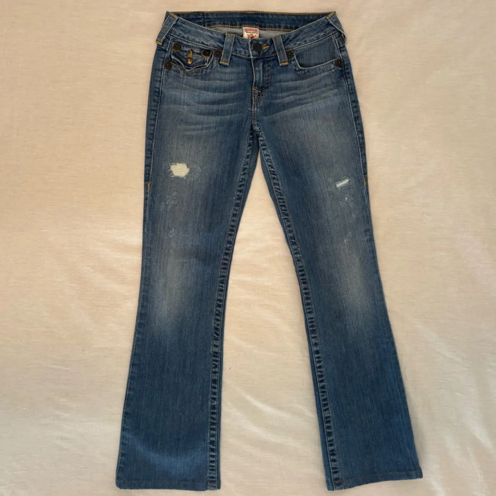 True Religion Women’s Hi Rise Bootcut Jeans 27 Made in USA Distressed Y2K - Picture 2 of 14
